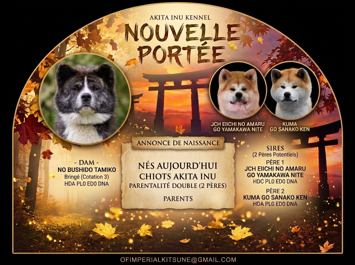 Chiot Akita Of Imperial Kitsune